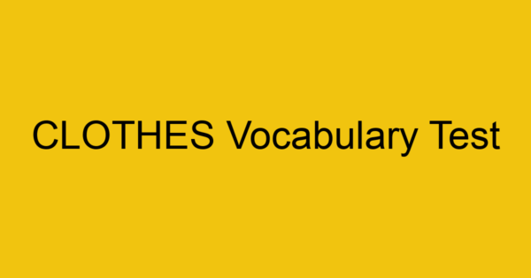 clothes vocabulary test 314