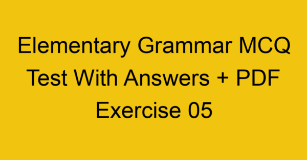 elementary grammar mcq test with answers pdf exercise 05 298