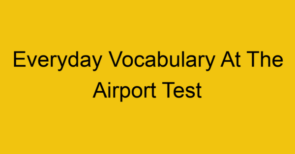 everyday vocabulary at the airport test 365