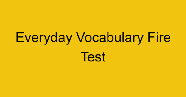 everyday vocabulary fire test 396
