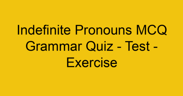 indefinite pronouns mcq grammar quiz test exercise 21967