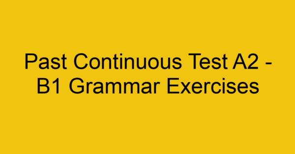 past continuous test a2 b1 grammar exercises 2951