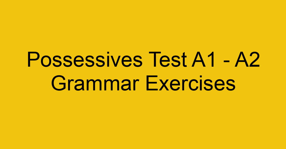 possessives test a1 a2 grammar exercises 2829