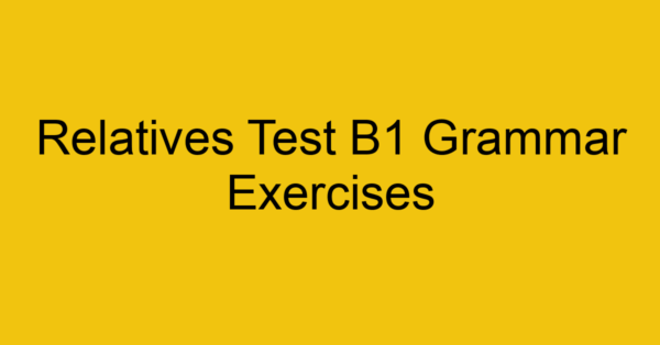 relatives test b1 grammar exercises 3111