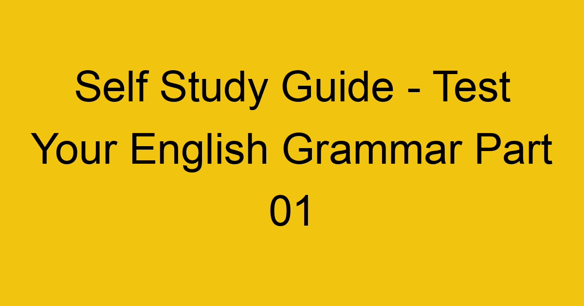 self study guide test your english grammar part 01 21885