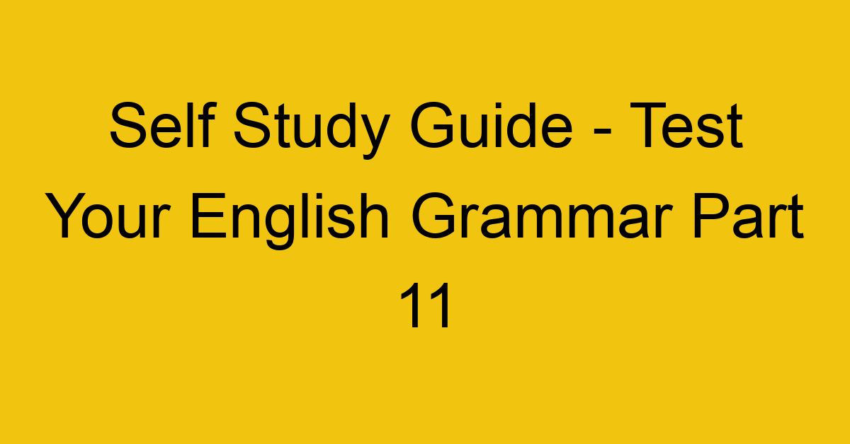 self study guide test your english grammar part 11 21905