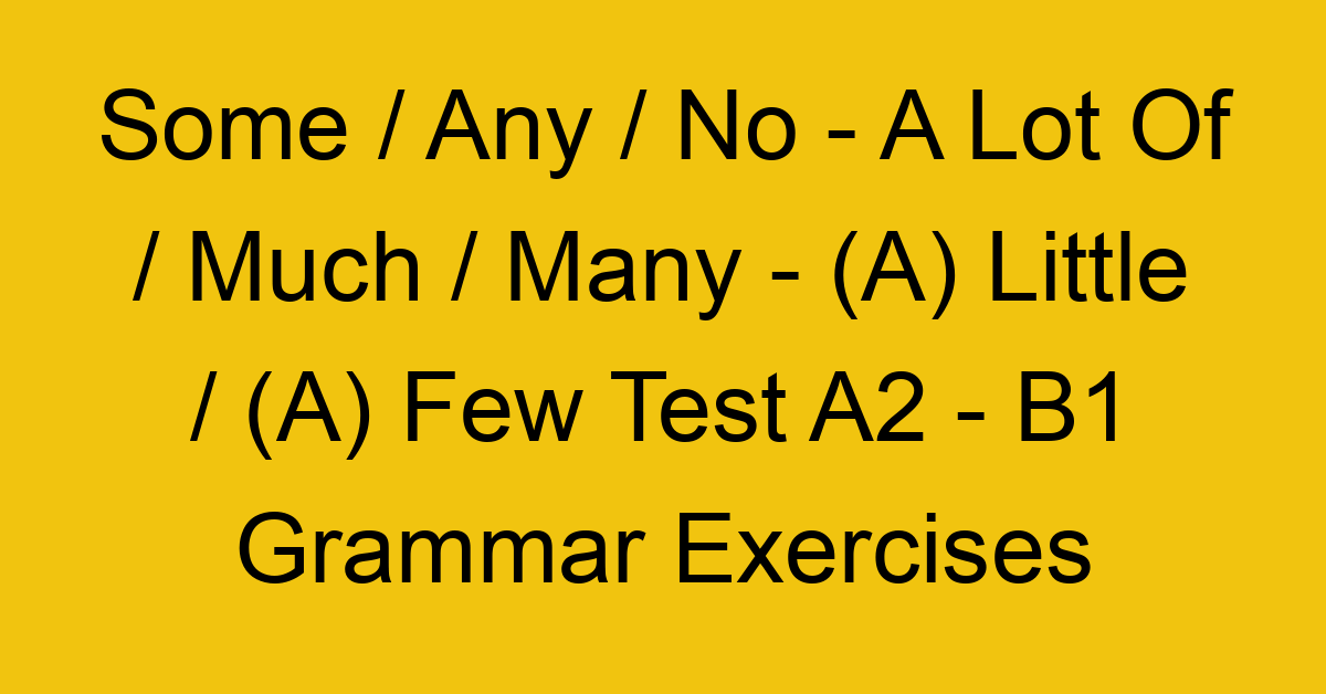 some any no a lot of much many a little a few test a2 b1 grammar exercises 2981