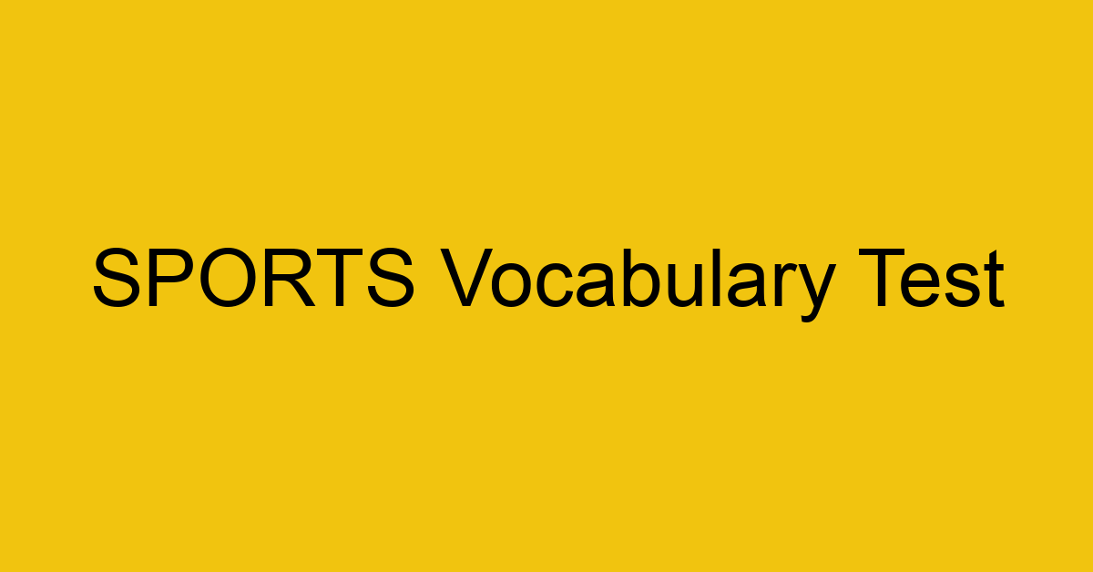 sports vocabulary test 323