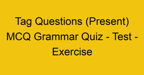 tag questions present mcq grammar quiz test exercise 22030